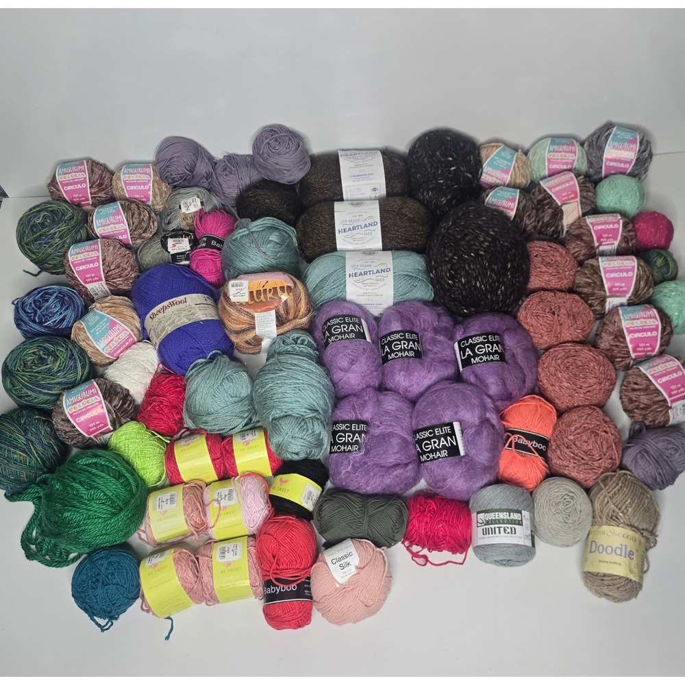 Mixed Yarn Lot Classic Elite Mohair Lion Brand Heartland Circulo‎ Amigurumi Wool
